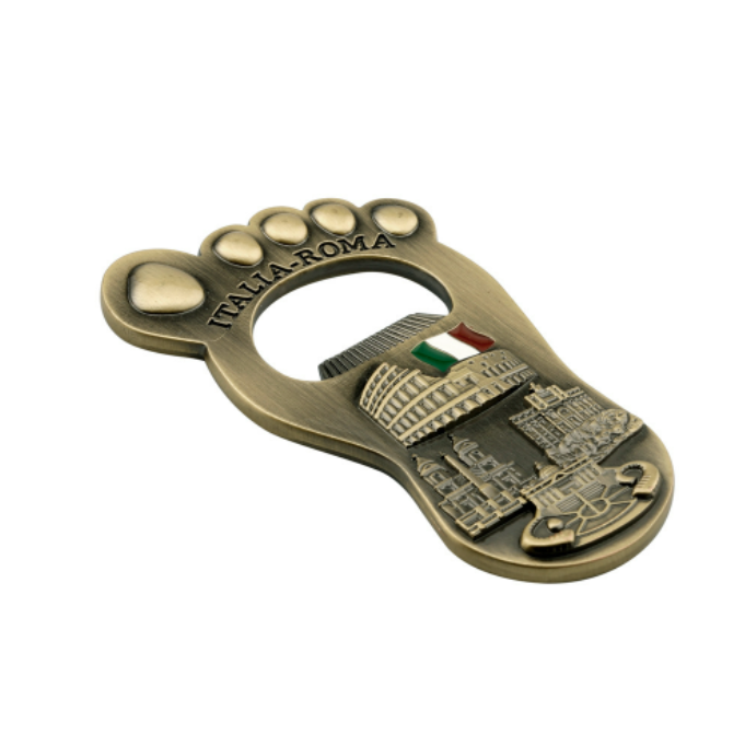 Customized foot shaped refrigerator sticker made of die cast zinc alloy Bottle opener