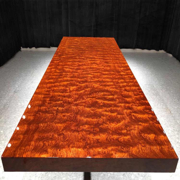 Customized 2.5 meter Bamba flower large board tea table, simple wooden office table, conference table, solid wood whole board desk