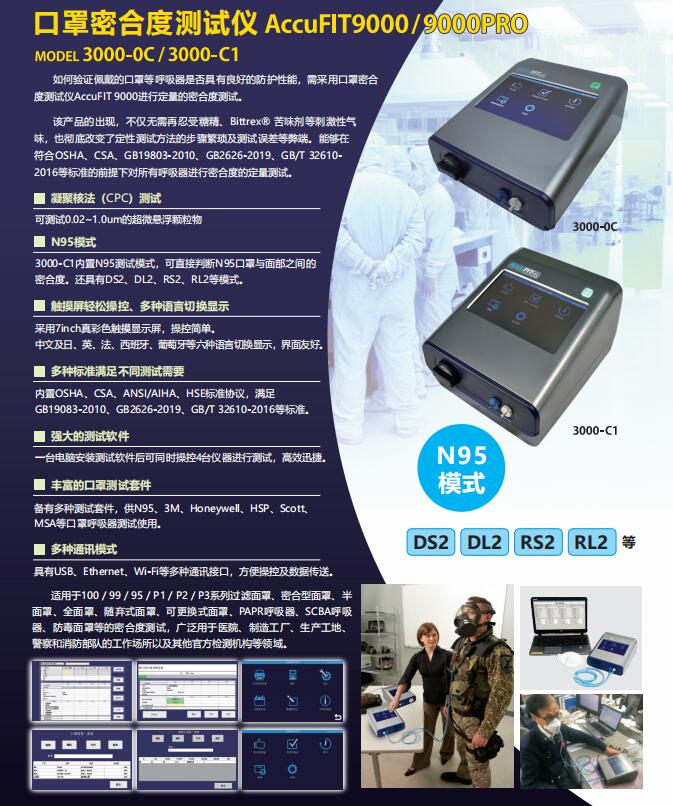 AccuFIT 9000 Mask Tightness Tester 3000-0C AccuFIT 9000PRO Tightness Tester