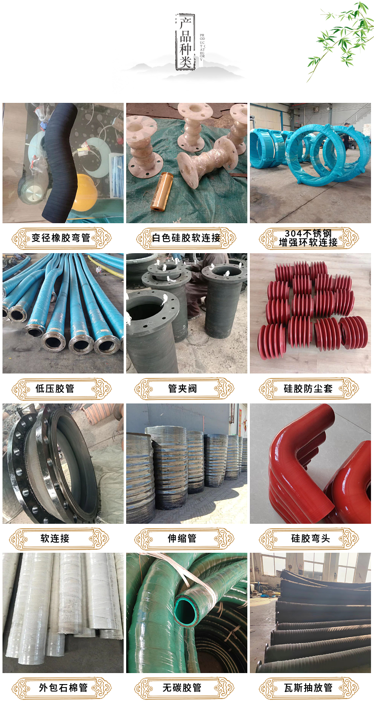 Asbestos cloth water transmission rubber pipe wrapped with asbestos temperature resistant and fireproof rubber pipe, water-cooled cable conduit