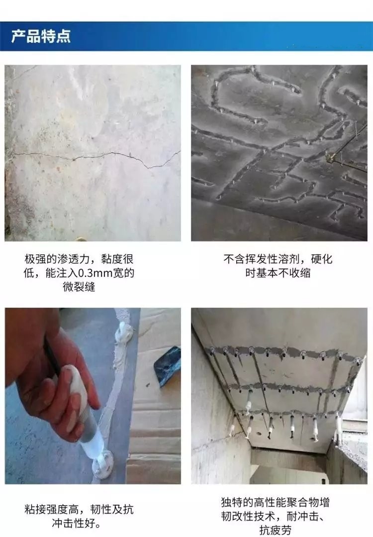 WJ-401 epoxy grouting resin adhesive for repairing cracks and hollowing in concrete