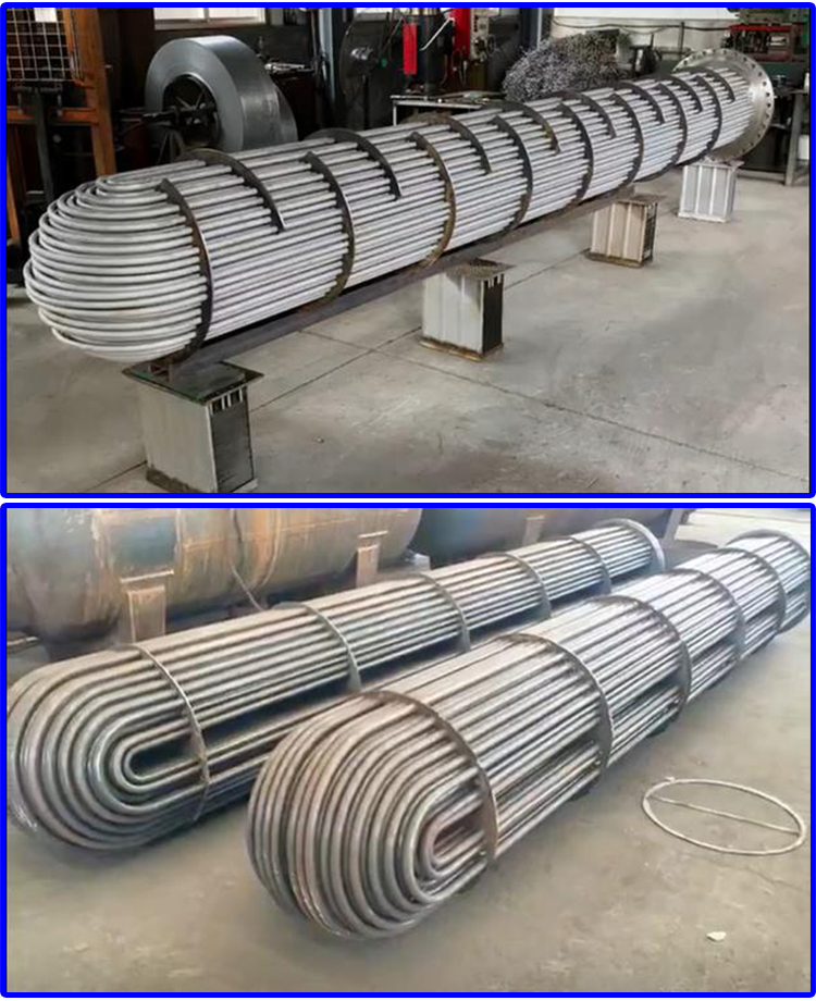 Stainless steel bent pipe bundle, tube plate, inline heater, heat exchanger, condenser, C-shaped bend, U-shaped bend