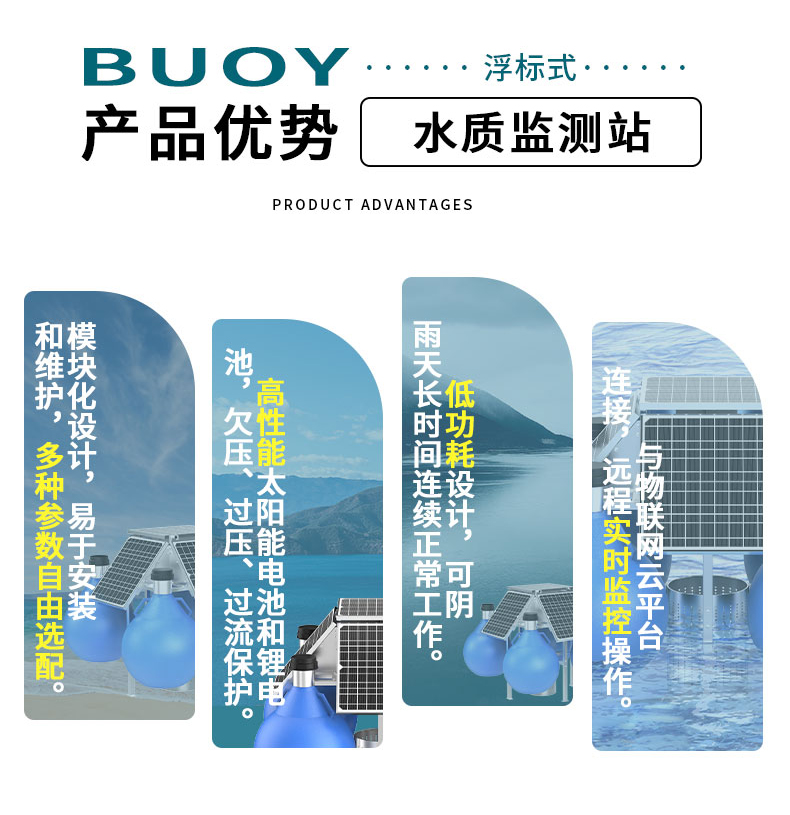 Portable buoy type online water quality monitoring system for multi-parameter solar float water quality monitoring station in aquaculture