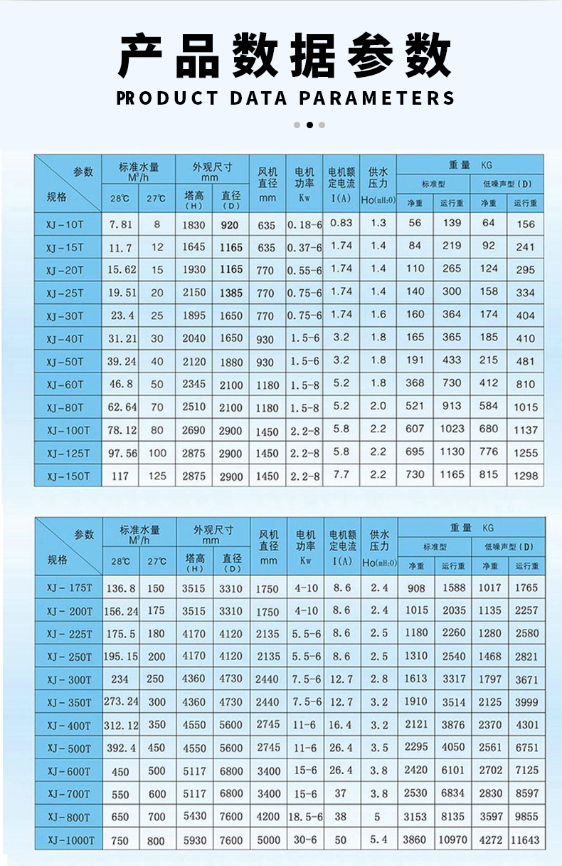 Chemical refrigeration equipment, all steel cooling towers, square cooling towers, low energy consumption, low noise, Xinji production