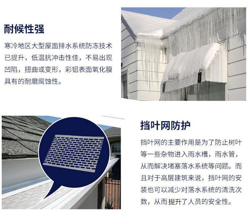 Finished color aluminum eaves gutter, aluminum alloy gutter, roof eaves gutter, metal drainage gutter