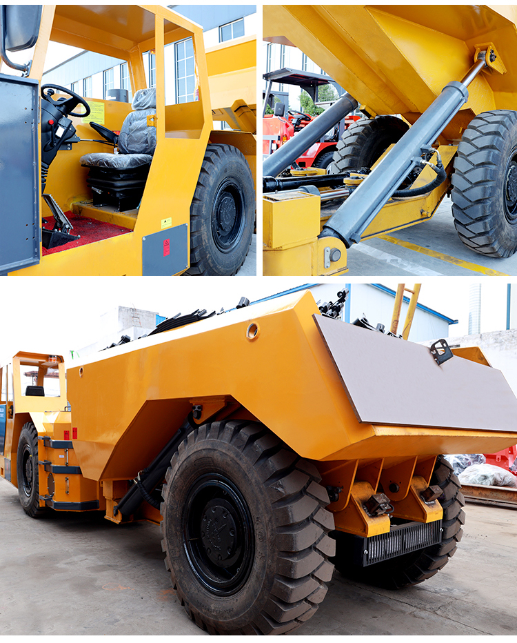 Articulated underground mining truck runs smoothly, and the carriage of hydraulic double roof hauling car is reinforced and explosion-proof Dump truck