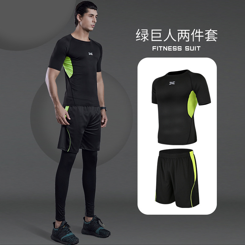 Fitness room sports suit customized men's summer Skin-tight garment running yoga clothes basketball clothing equipment customized