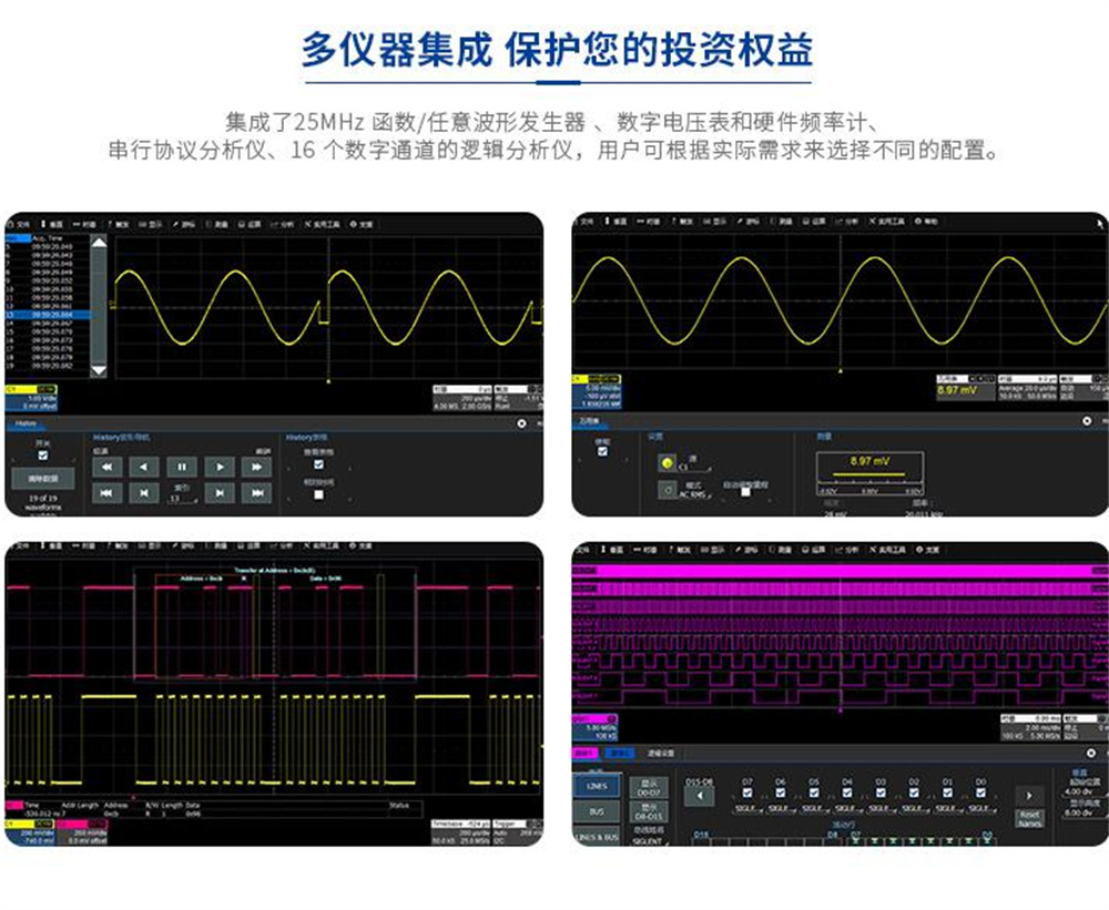 Dingyang SDS3104X 1GHz bandwidth four channel sampling rate 4GSa/s digital intelligent oscilloscope storage 20M