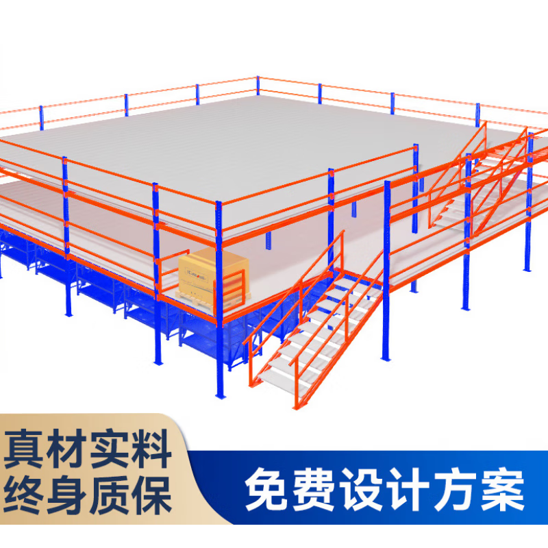 Stair style warehouse, attic style shelf, storage steel structure workshop, second floor steel structure platform support customization