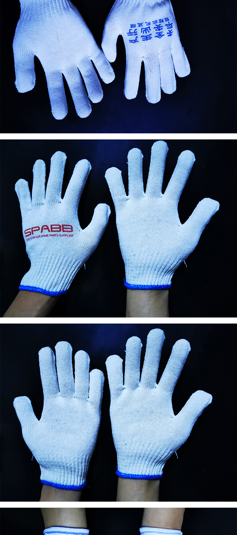 Labor protection thread wear-resistant nylon cotton yarn gloves Labor work site White cotton thread men's and women's style gloves factory