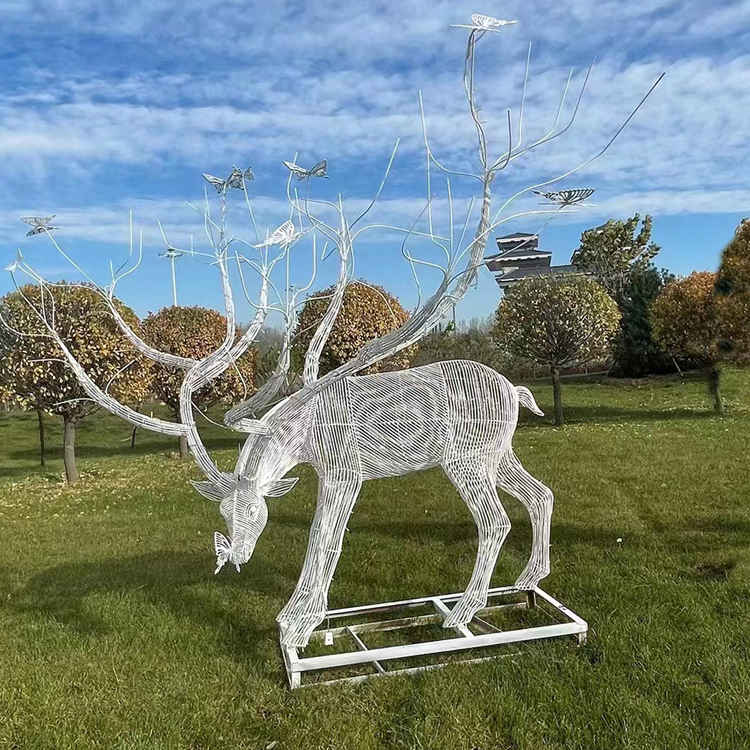 Garden Landscape Sculpture, Outdoor Horticulture, Iron Art Decoration, Deer Craftsmanship, Voyage Sculpture