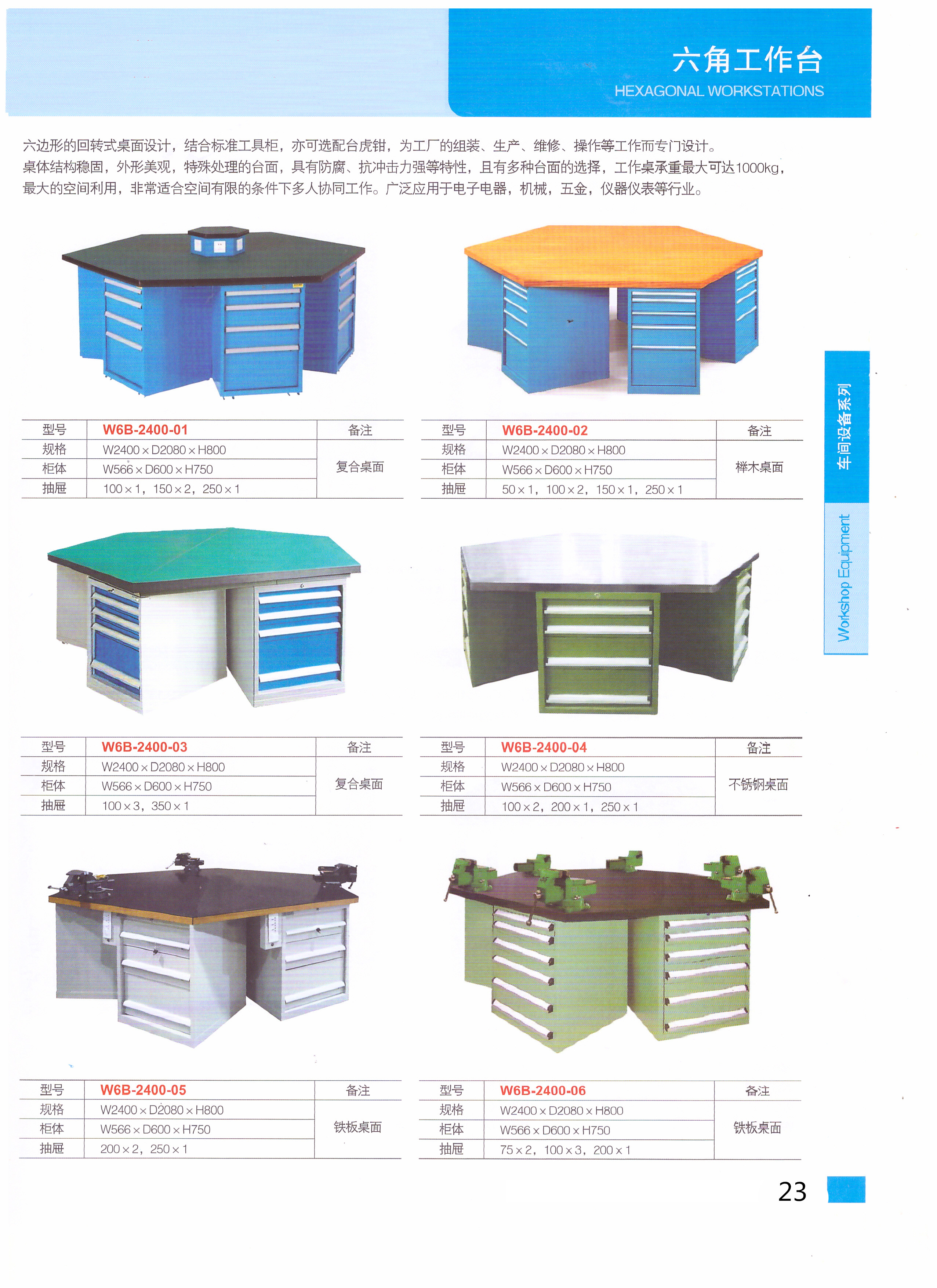 Langgu Heavy Equipment Hexagonal Fitter Platform Technical School Training Mold Hexagonal Operation Platform Six Station Workstation