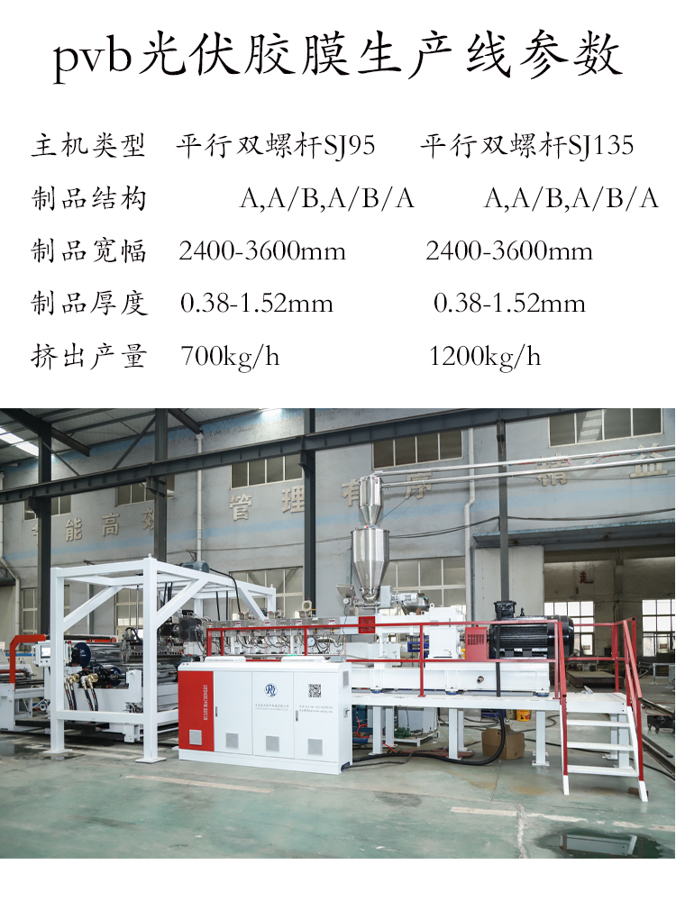 PVB solar packaging adhesive film production line Ruijie has stable quality and reduces labor costs