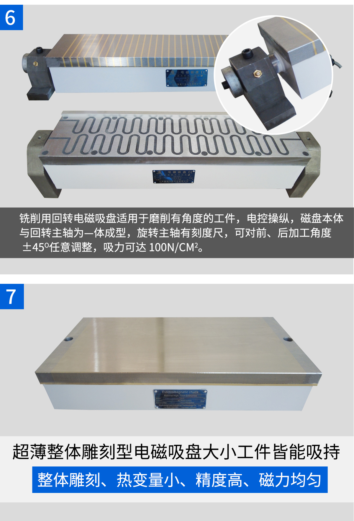 Circular electromagnetic suction cups are the main components of various circular table type surface grinding machines