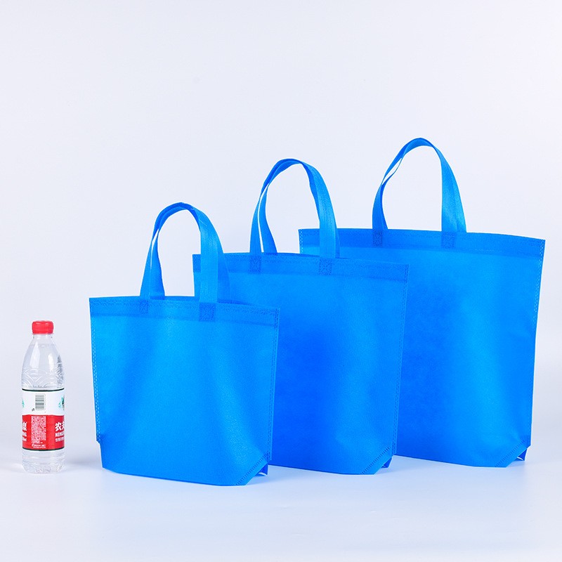 Handheld non-woven fabric bag, customized blank advertising, solid color foldable shopping bag, catering, disposable takeaway packaging bag