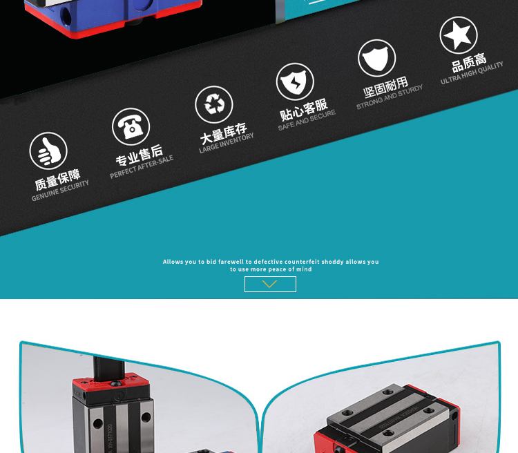 Upper Silver Linear Guide Square Slider with Flange Engraving Machine Mini Linear Slide HGH20CA/HGW20CC