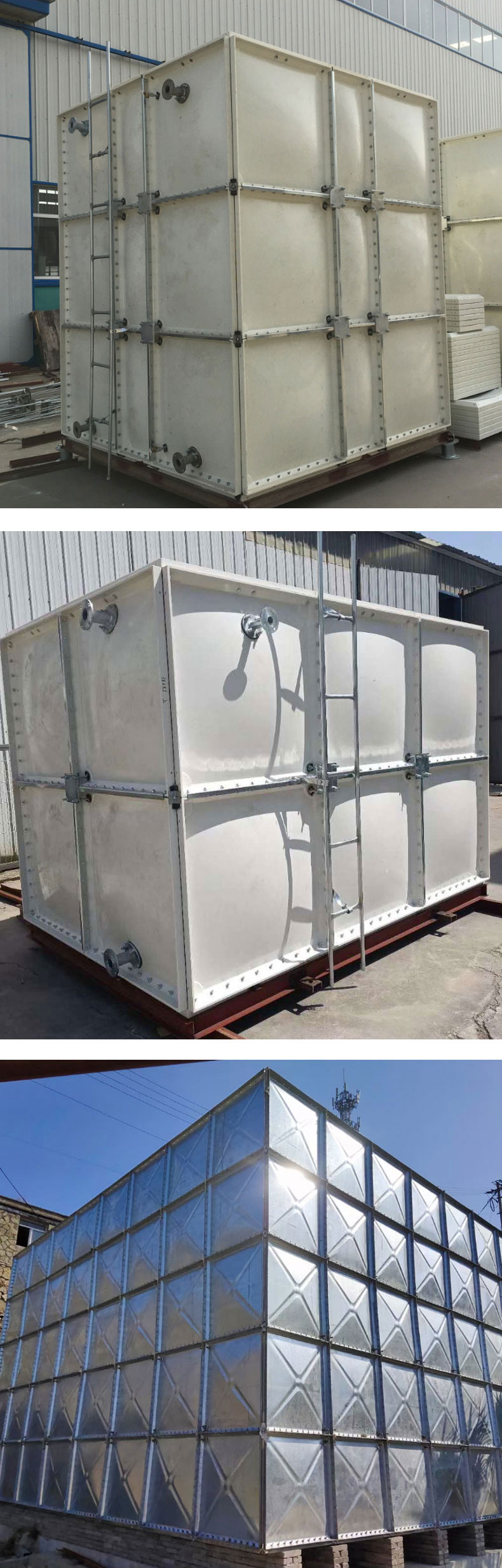 SMC modular fiberglass water tank, high mounted prefabricated water storage tank, thermal insulation water storage tank for fire protection