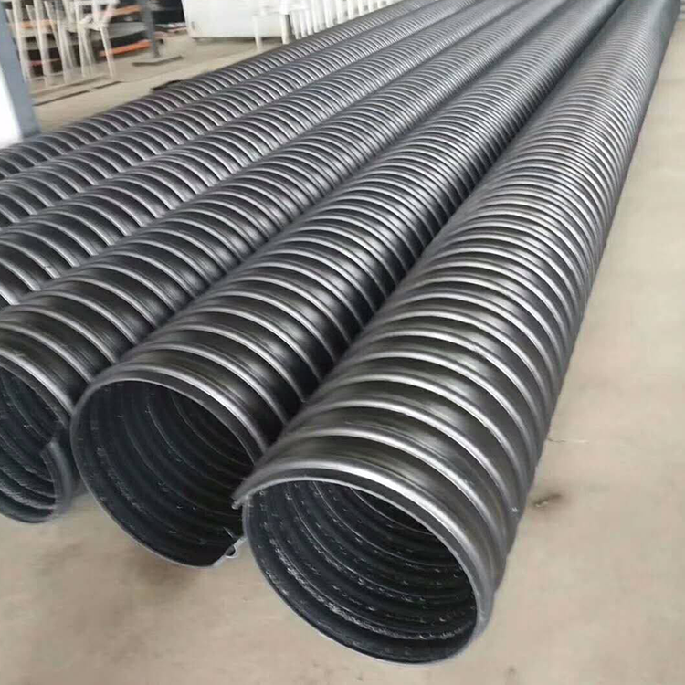 HDPE steel strip spiral corrugated pipe PE steel strip pipe municipal drainage and sewage DN600 SN8