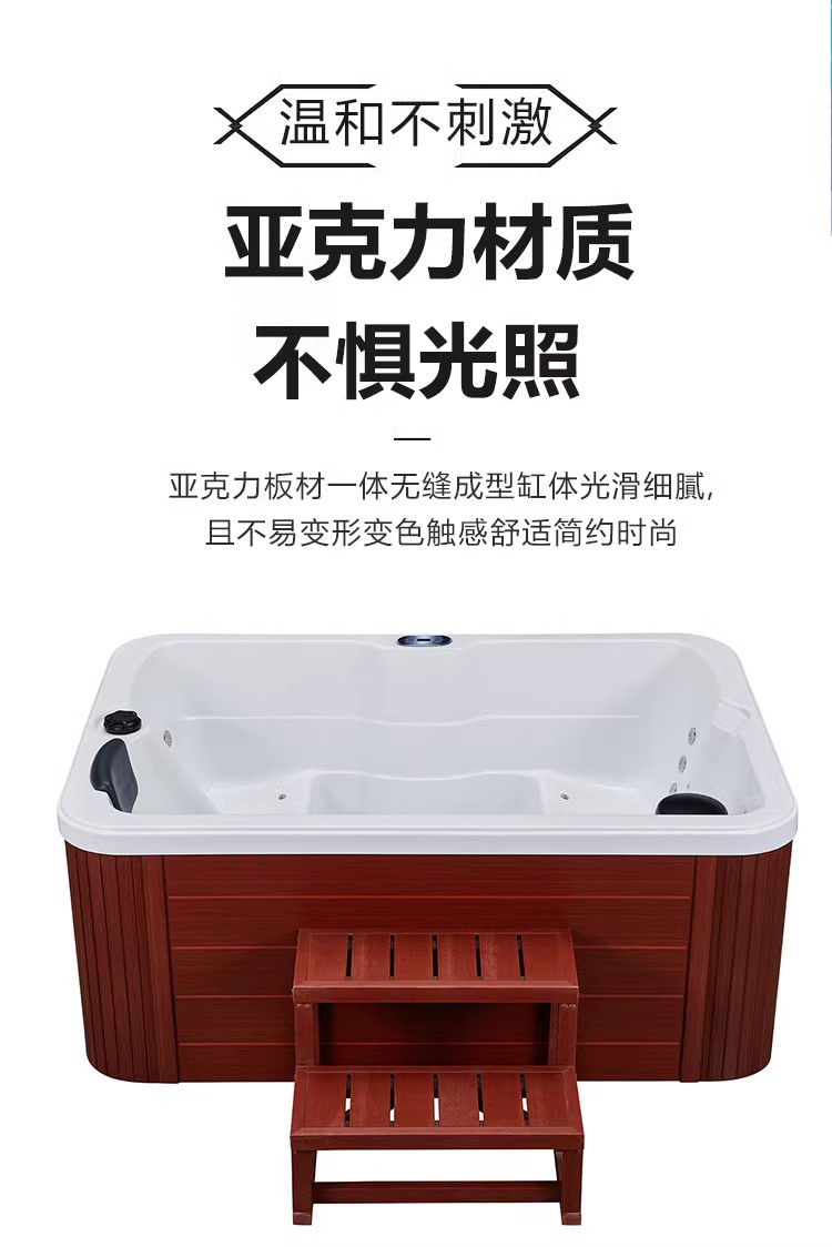 Bathtub Acrylic Massage Thermostatic Heating Surfing Home Outdoor Extra Large Bathtub Courtyard Embedded Bathtub