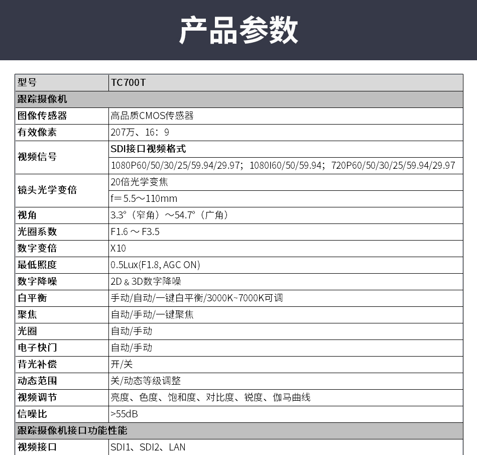 Huateng high-definition recording and broadcasting live camera TC700T binocular intelligent tracking camera recording and broadcasting system