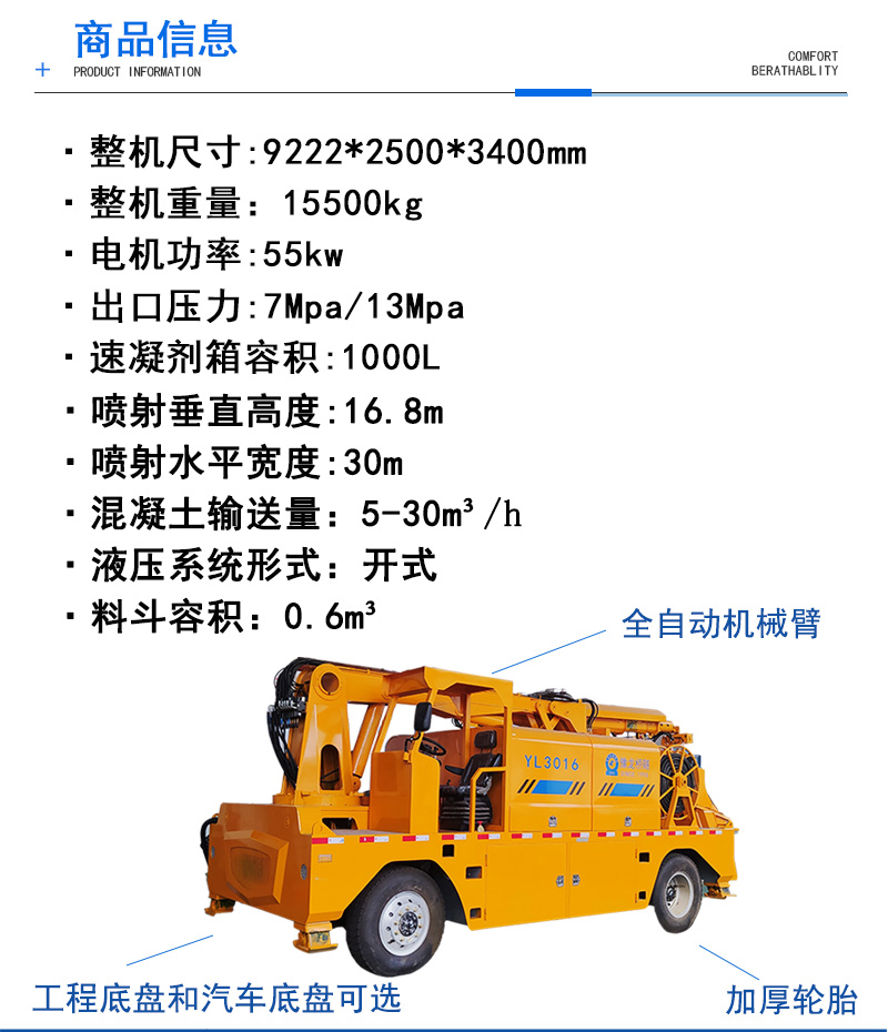 Hydraulic wet spraying machine manipulator equipment 3016 wet spraying machine tunnel large mechanical arm spraying machine