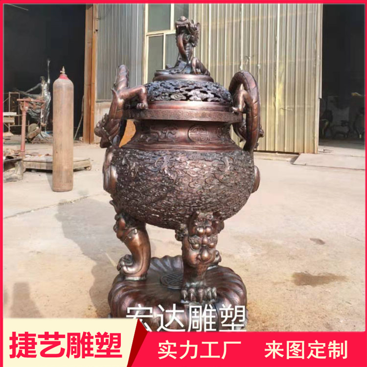 2 meter copper incense burner, Palace Museum decorations, 11 meter copper tower furnace sculpture, customized long cast iron pagoda