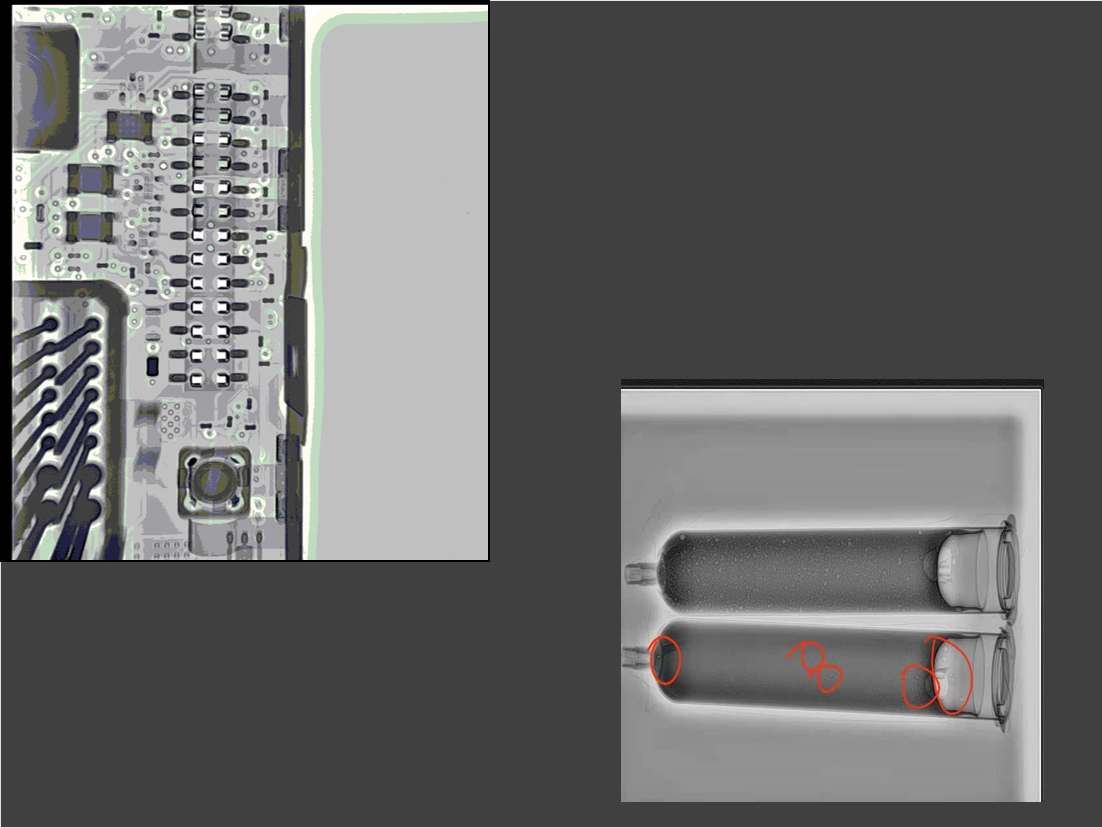 Non destructive X-ray machine air hole, bubble crack, sealing element, adhesive, electronic chip, automotive component inspection