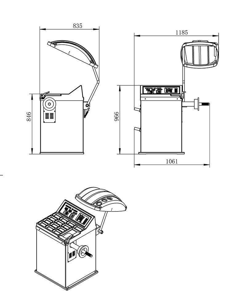 Precision balance adjustment of Ruituo Tire balance machine WB-70B Kei car