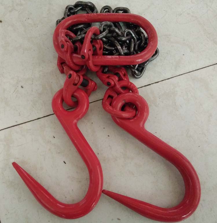 Chain sling manufacturer single leg/multi leg lifting manganese steel circular ring double hook four hook chain sling