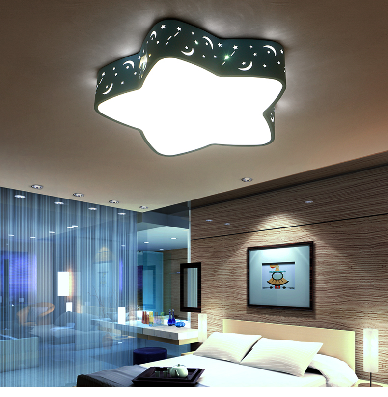 Kids' bedroom ceiling light, boys and girls' warm personality, clouds, stars, LED cartoon room light, intelligent master bedroom light