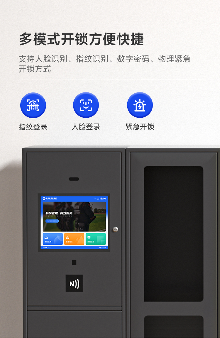 Intelligent single police equipment cabinet, police station digital material cabinet, Internet of Things police law enforcement data cabinet standardization