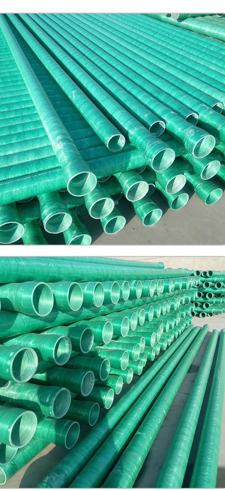 100 Fiber Sandwich Process for Jointly Built Fiberglass Reinforced Plastic Composite Pipe with Extruded Pipe and Buried Threading Pipe in Stock