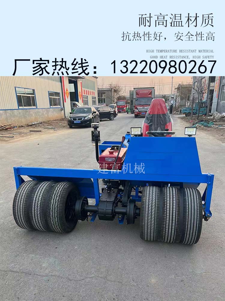 Hydraulic assisted rear steering 25 horsepower wheat compactor moisture protector blue three wheel wheat field stabilizer