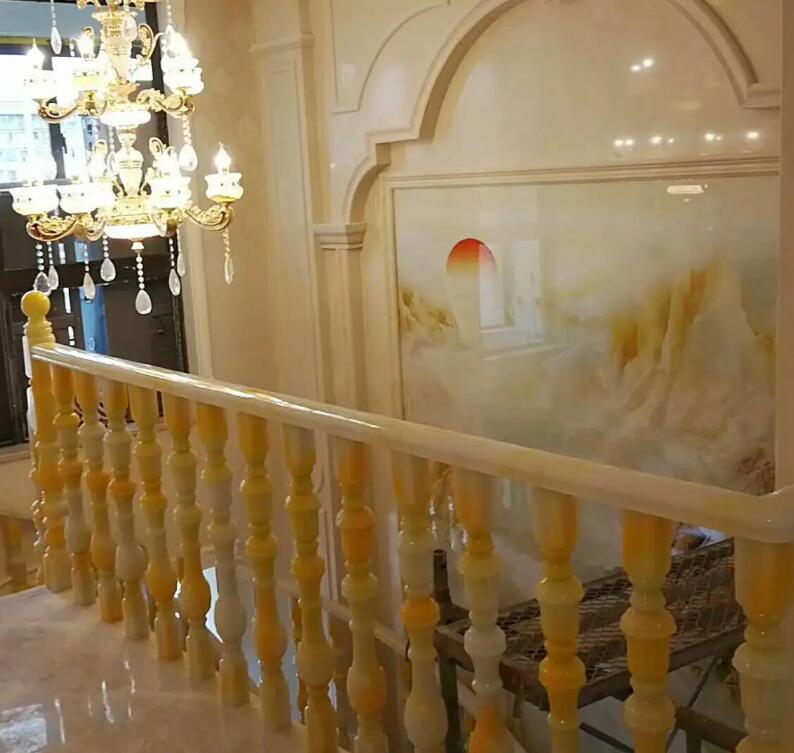 Customized manufacturer of jade stairs, railings, guardrails, large columns, handrails, indoor halls, villas, etc