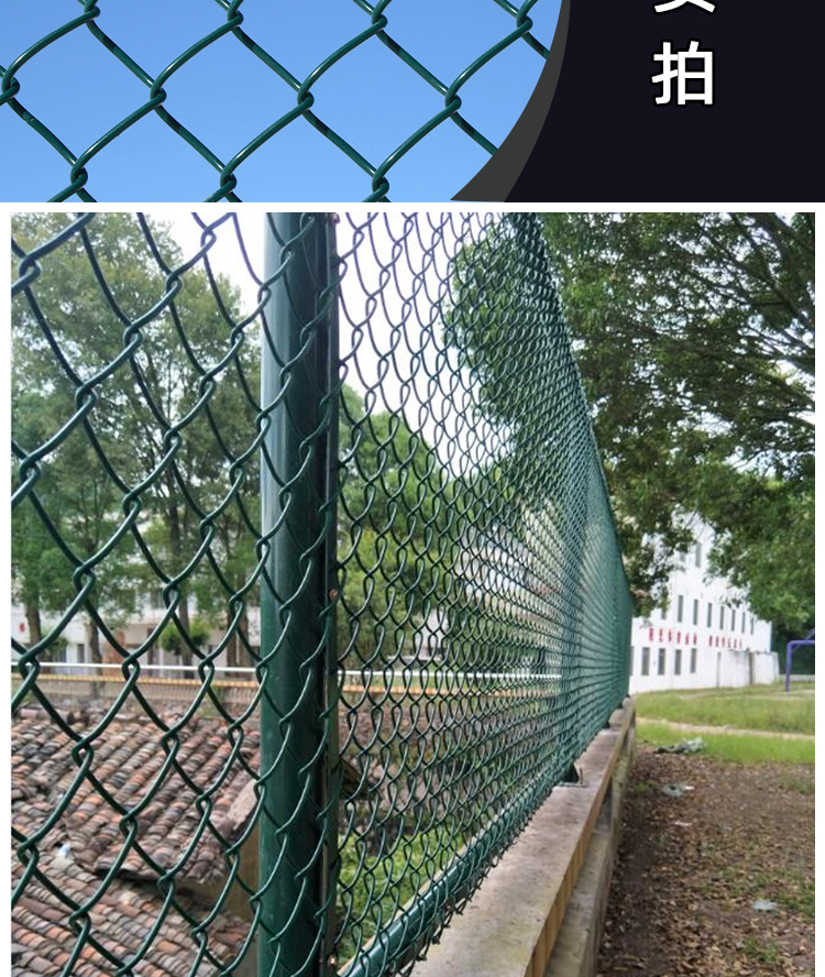 Chongze Frame Ski Field Fence Customized Diamond Hole Wrapped Plastic Hook Flower Net Outdoor Dark Green Playground Fence