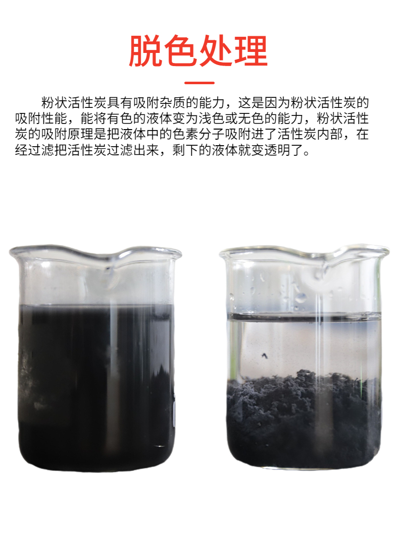 Dyeing and printing wastewater decolorization, wooden powder activated carbon adsorption, odor removal, and COD reduction in industrial wastewater decolorization treatment