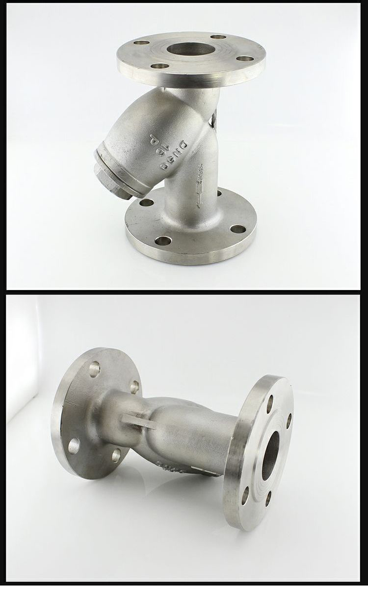 304 316L stainless steel flange Y-shaped pipeline filter GL41W-16P filter valve drain valve DN50 80 150