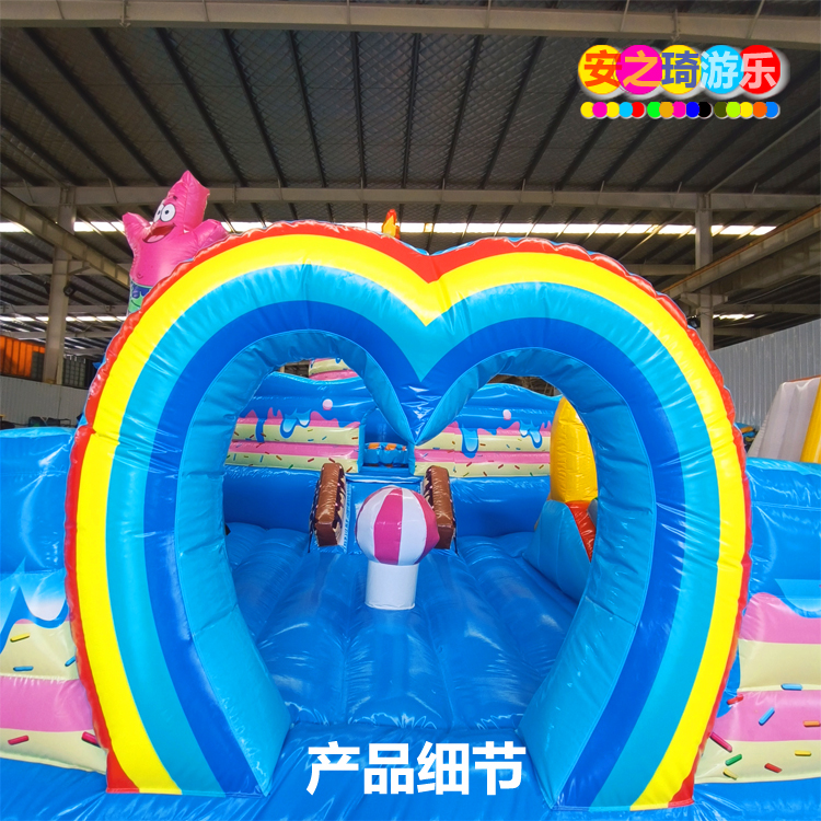 New Cake Castle Water Slide Large Inflatable Toy Square Children's Trampoline Scenic Area Equipment