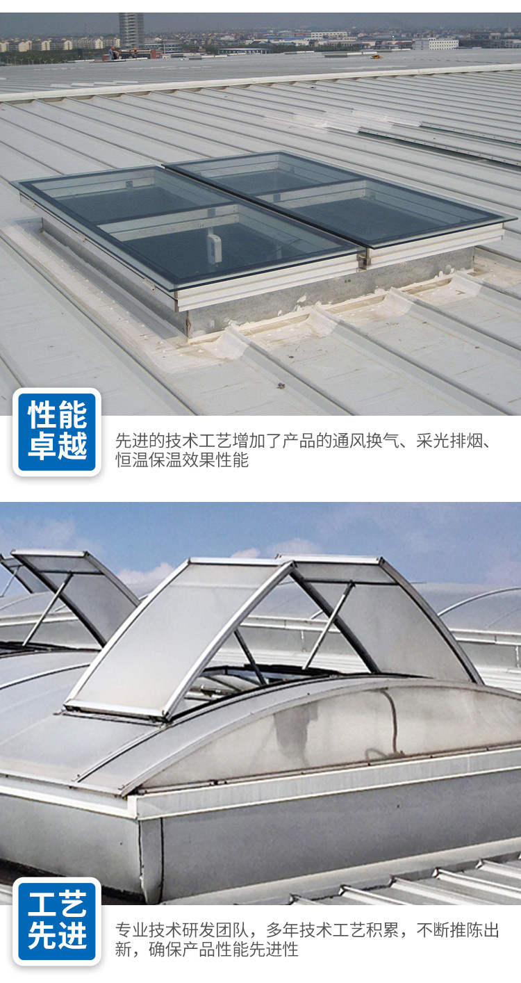 Yongmai Ventilation C2W One Piece Connected Fire Electric Lighting and Smoke Exhaust Skylight