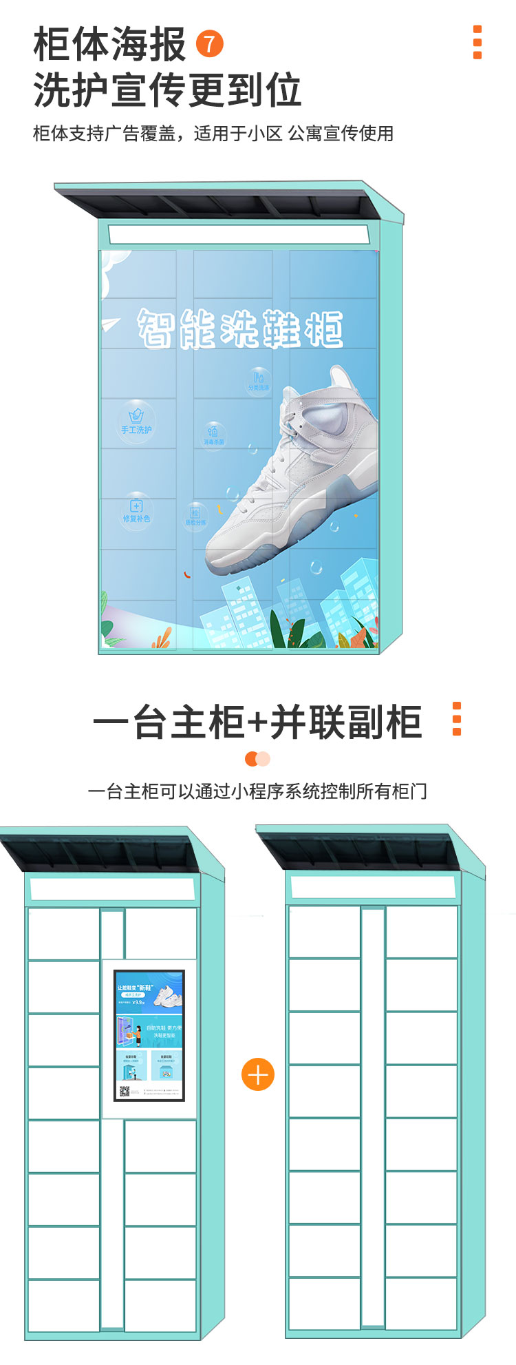 Intelligent shared shoe washing cabinet, wardrobe, school community dry cleaning shop, laundry cabinet system, networking, self-service sending and receiving manufacturer