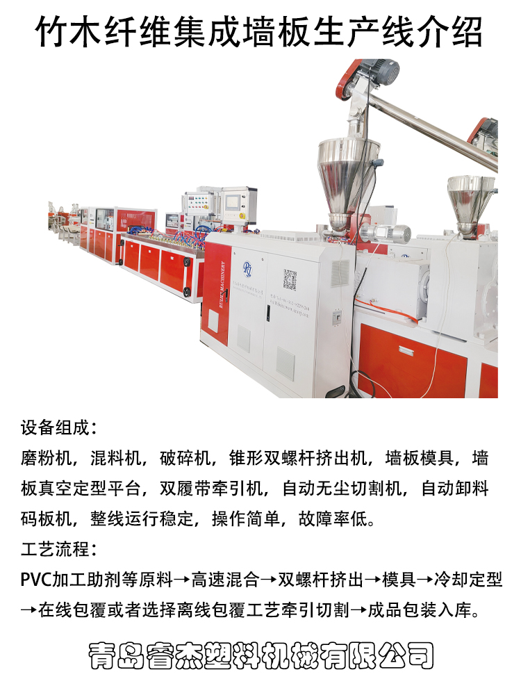 PVC Bamboo textile wallboard extruder equipment Ruijie fire retardant super wear-resistant green environmental protection