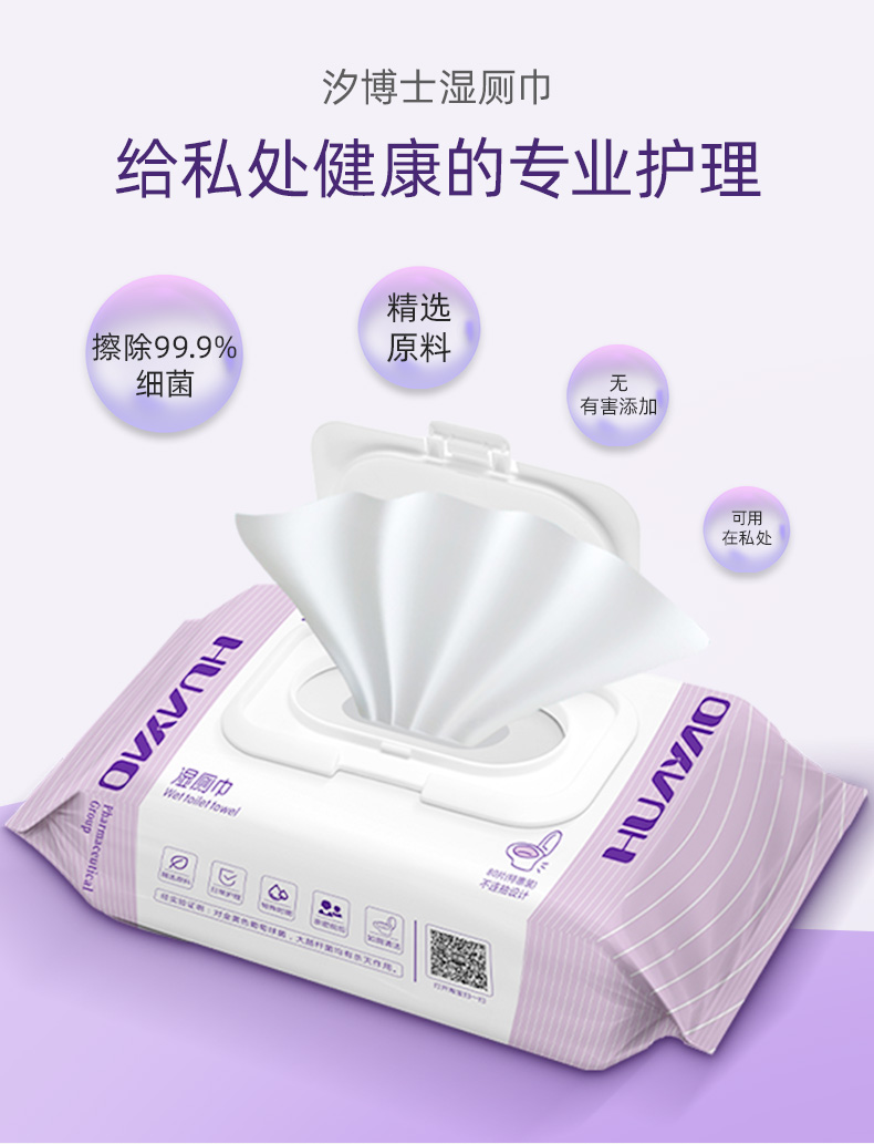 Dr. Xi Wet Toilet Wipe for Women's Private Parts Cleaning and Butt Wiping Home Set 80 pieces OEM OEM OEM OEM OEM OEM Source Manufacturer