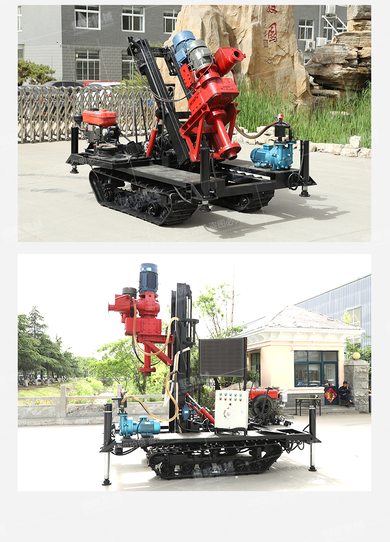 Small rubber crawler reverse circulation drill 100 m diesel electric foundation Pile driver dewatering well drill