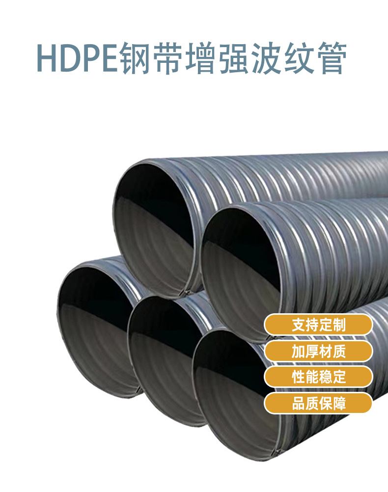 Lianplastic steel strip reinforced winding double wall corrugated pipe drainage and sewage discharge SN12.5 DN300