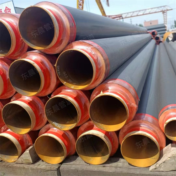 Underground black jacket steam insulation steel pipe polyurethane seamless insulation pipe Dongchen pipeline customization