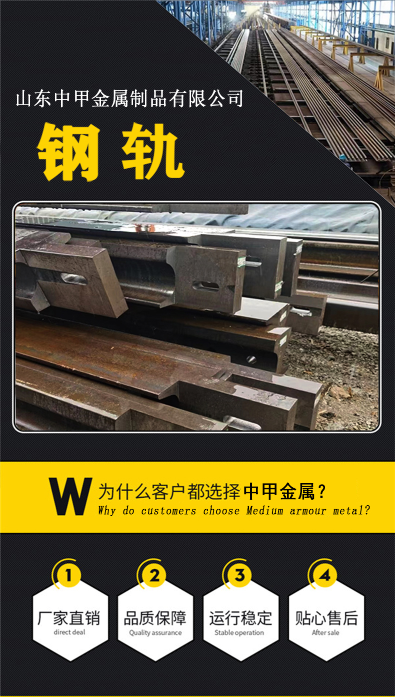 22KG steel rail 24KG light rail 18KG track steel 50Mn material track steel Q235