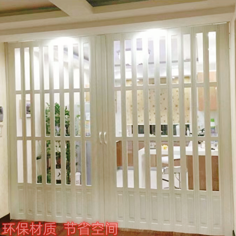 Plastic sliding door Yu Garden Mingxuan aluminum alloy folding door Car wash shop film PVC light transparent door