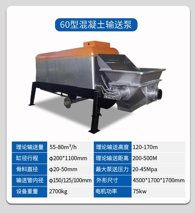 Nuocheng Fine Stone Mortar Mud Construction Pump Building High and Low Floor Pouring Pump Concrete Secondary Structure Delivery Pump