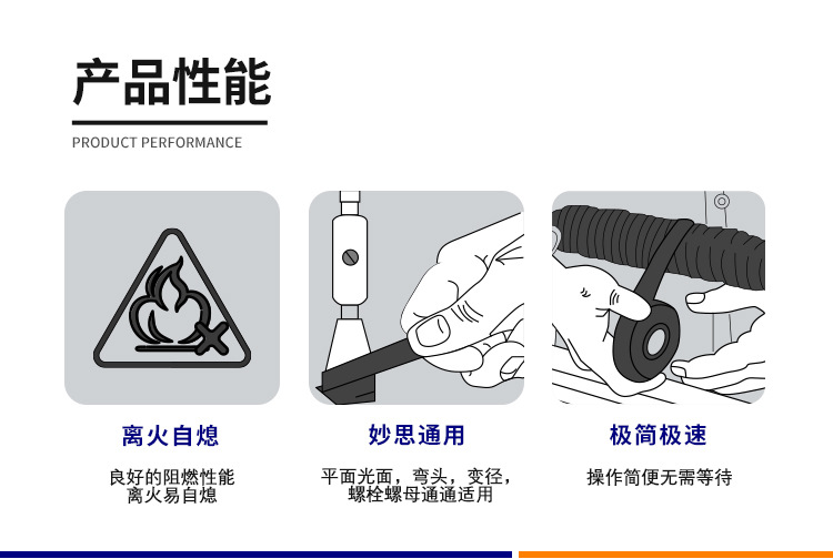 High and low voltage black electrical tape, electrical wiring harness winding tape, PVC electrical insulation tape