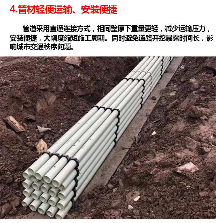 Xiongyun Plastic BWFRP Extrusion Wound Power Pipe Wire and Cable Protective Sleeve Glass Fiber Reinforced Plastic Flame Retardant and Corrosion-resistant